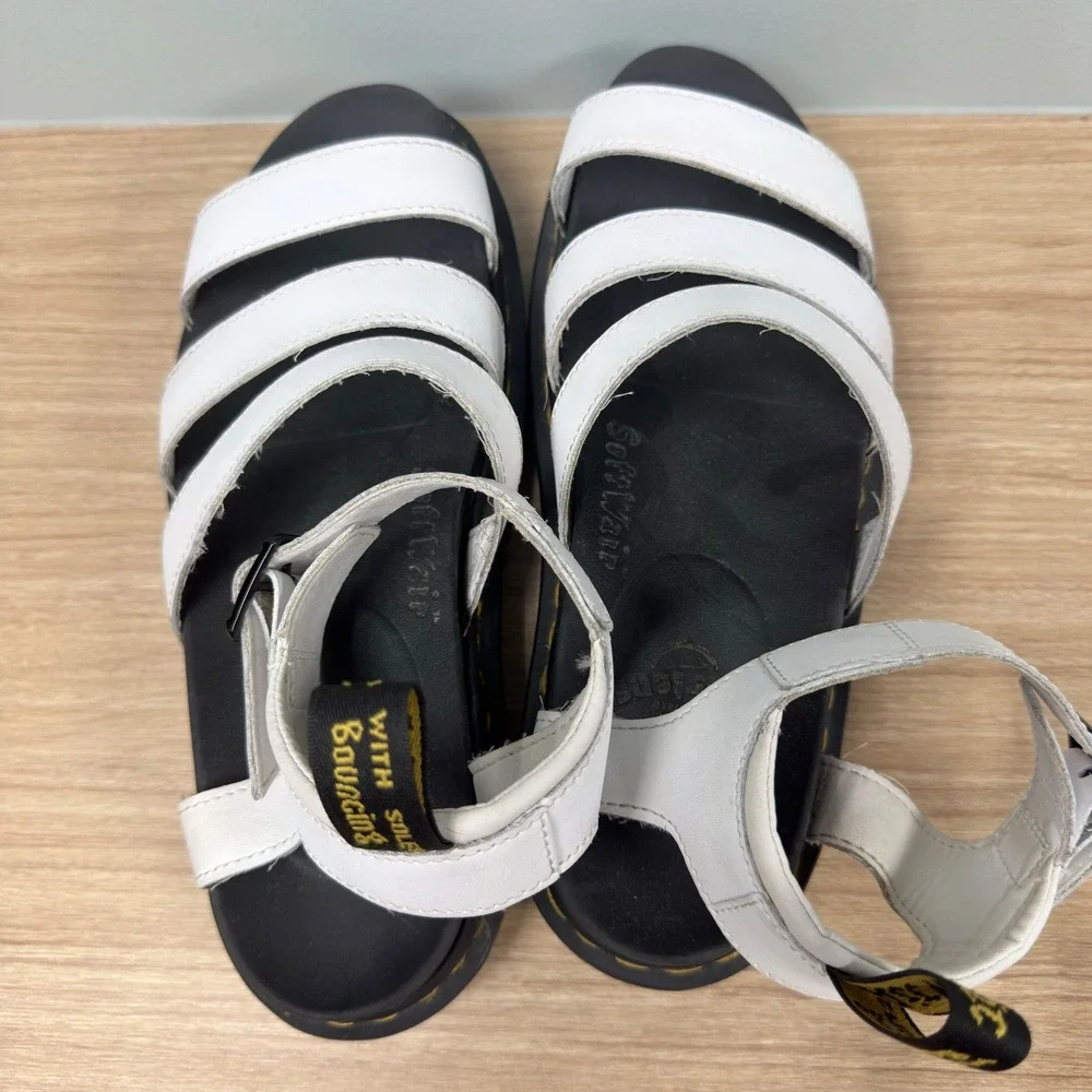 Dr. Martens Blaire Gladiator Sandals Womens 9 White Platform Strappy Lightweight